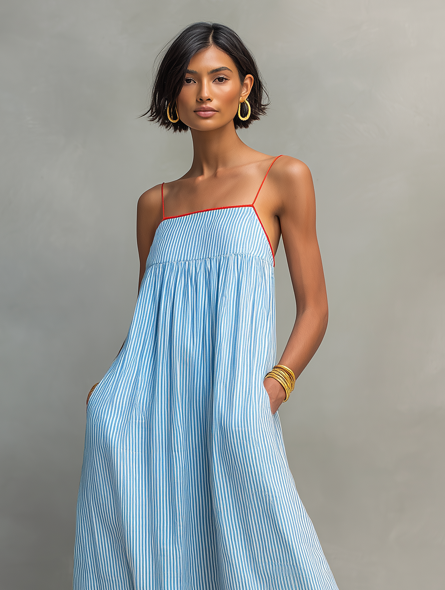 Conjunto Falda Maxi Estampada Azul