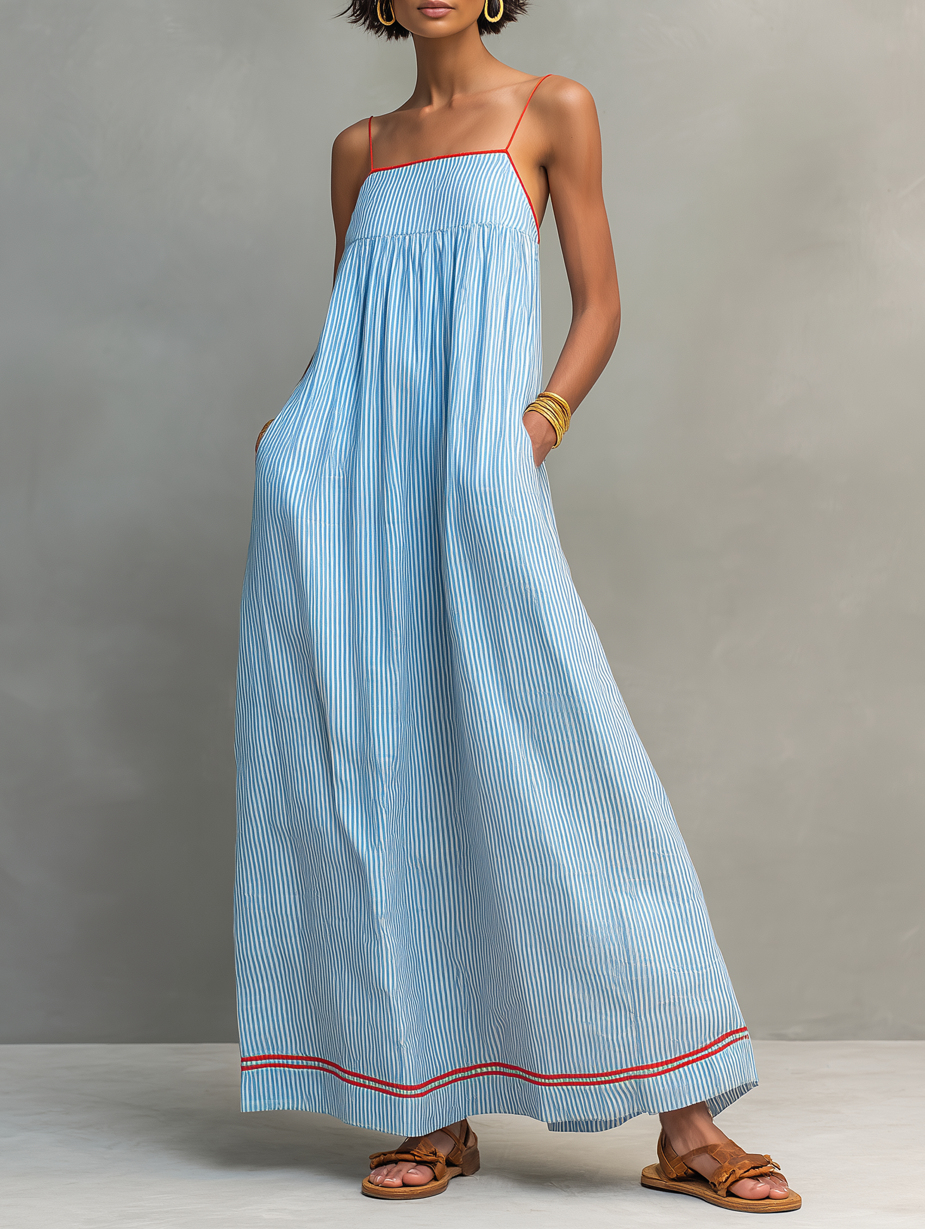 Conjunto Falda Maxi Estampada Azul — Azul