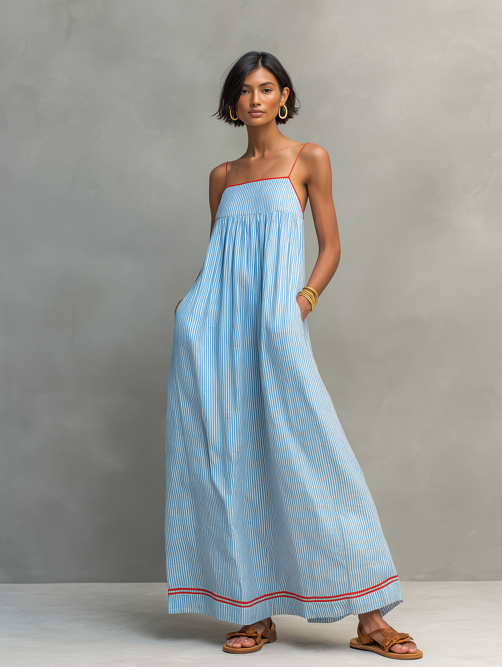 Conjunto Falda Maxi Estampada Azul