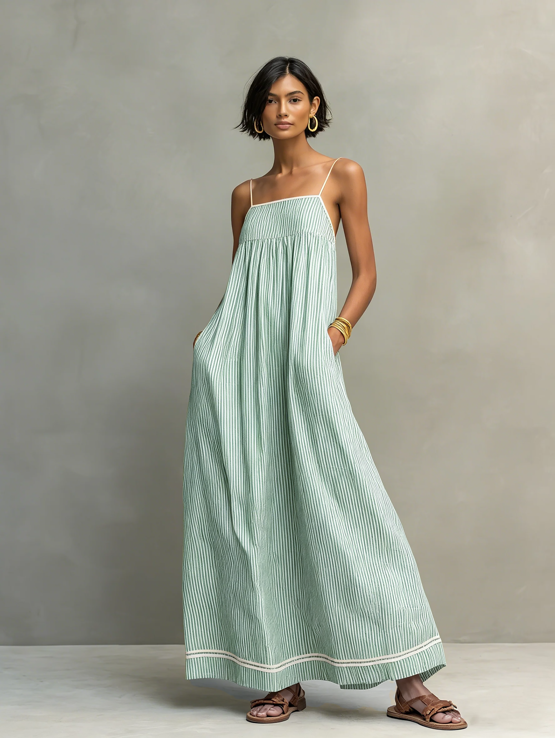 Conjunto Falda Maxi Estampada Azul — Verde